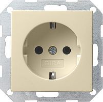 Розетка с заземлением без рамки Gira System55 1-м. 16А кремовый глянец картинка